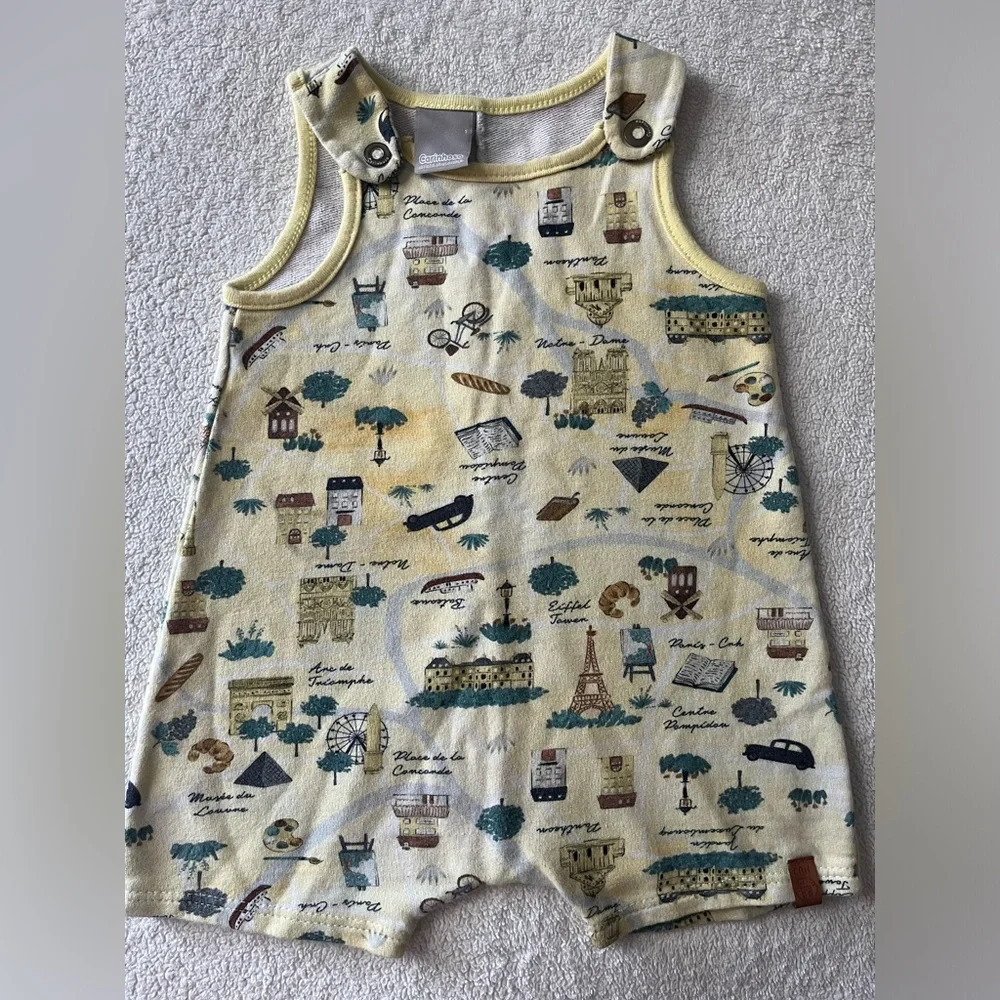 Paris landmarks baby romper by Carinhoso. Marked as size 1 (like 12-18 months)